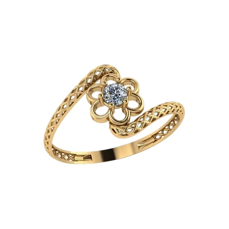 Anel Flor com pedra 3mm