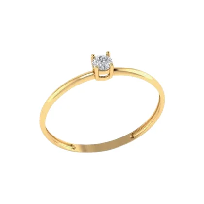 Anel Solitário com Zircônia 3mm