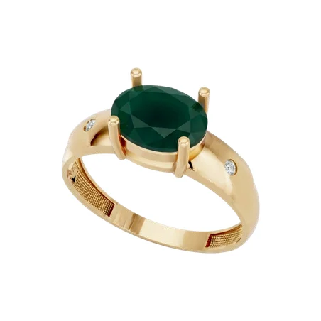 Anel com Pedra Verde Oval
