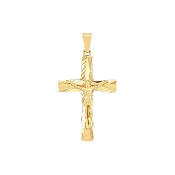 Pingente Cruz Texturizada com Cristo