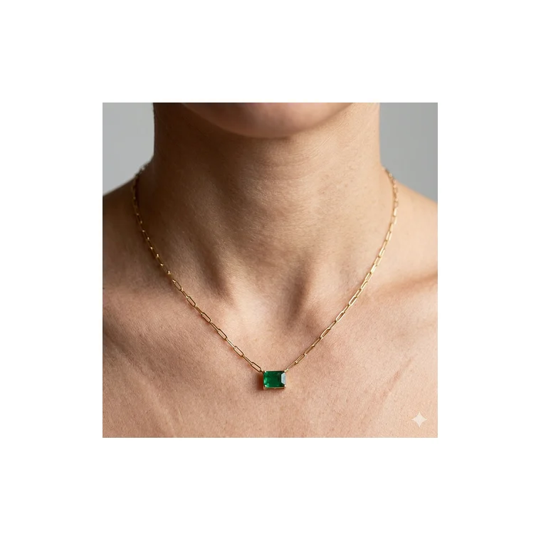 Corrente com Pingente Retangular